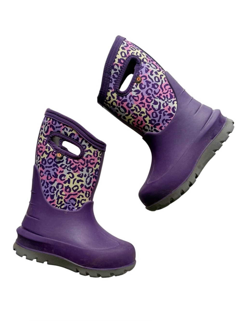BOGS All Weather Boots Purple Leopard Print Size 11